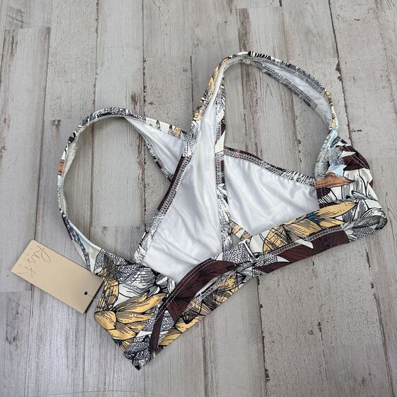 Ris-K Dippin Daisys Tide Bikini Top Only Multicolor Floral Criss Cross Lotus XS - Picture 5 of 7